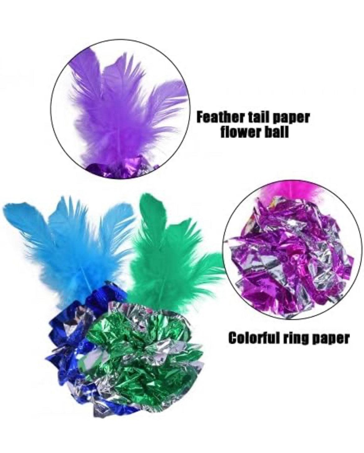 Crinkle Ball With Feather