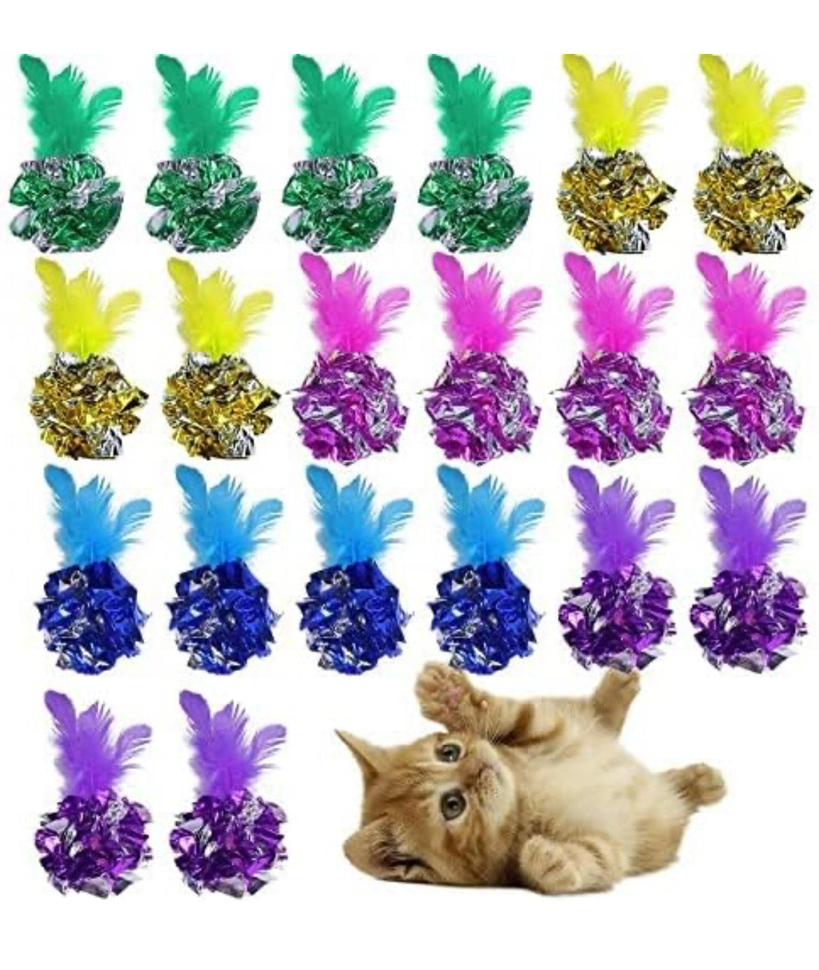 Crinkle Ball With Feather