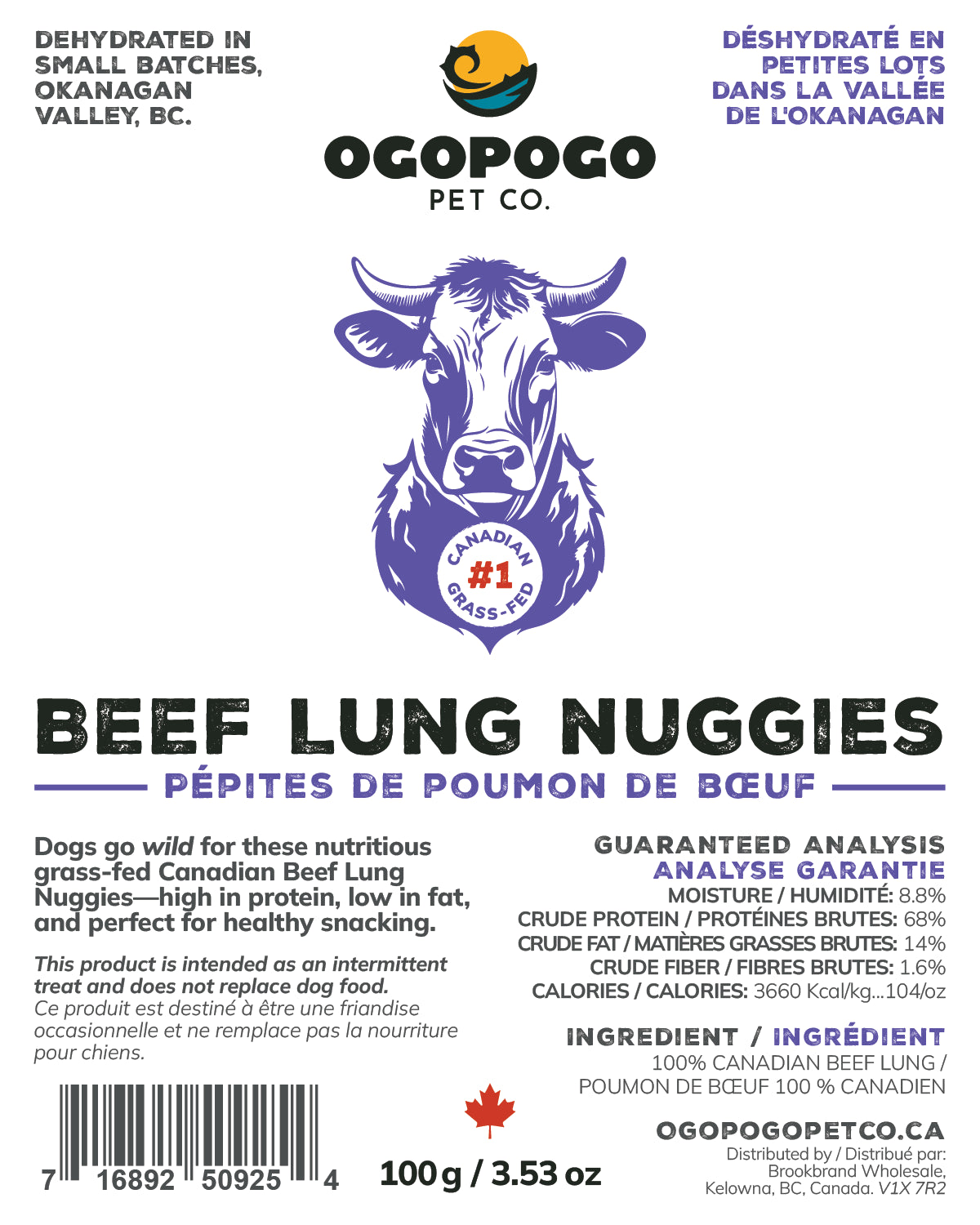 Beef Lung Nuggies 100g