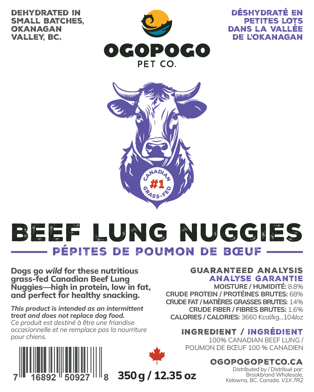 Beef Lung Nuggies 350g