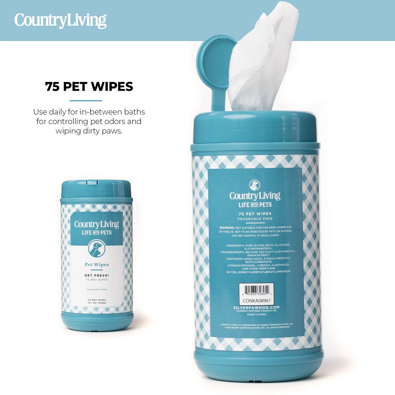 Country Living - Fragrance FREE pet wipes